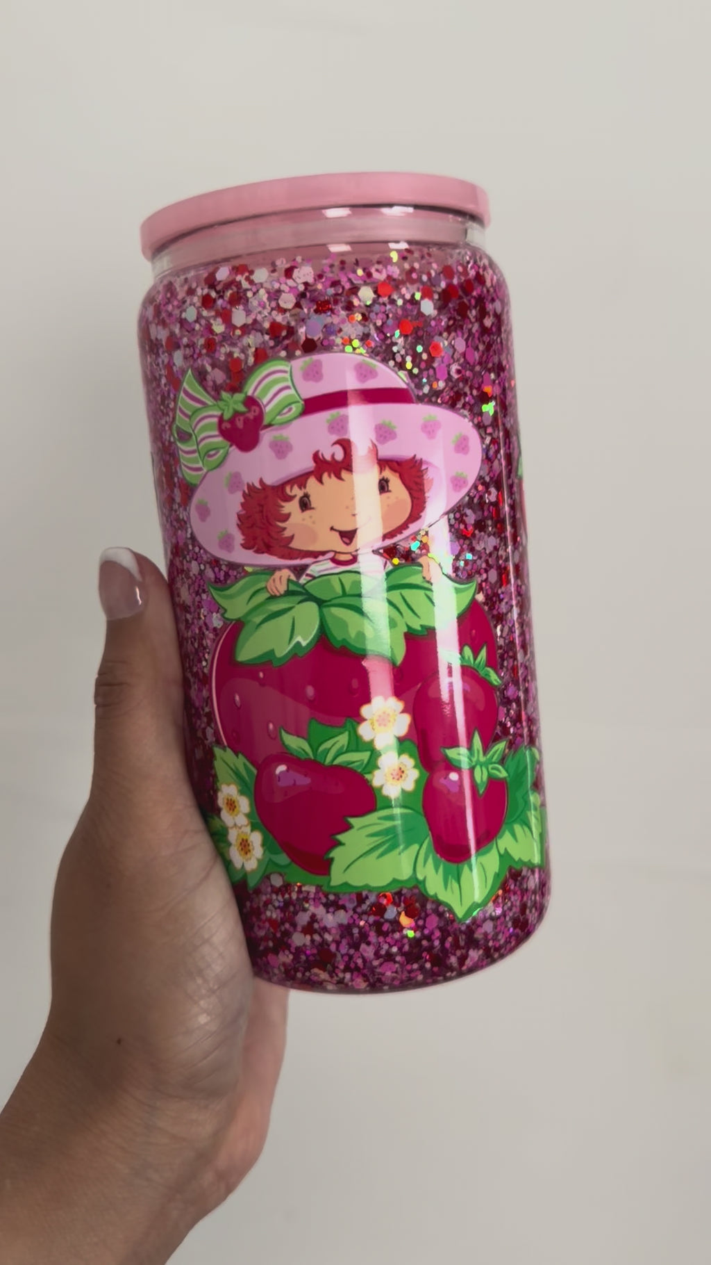 Strawberry glass 16oz