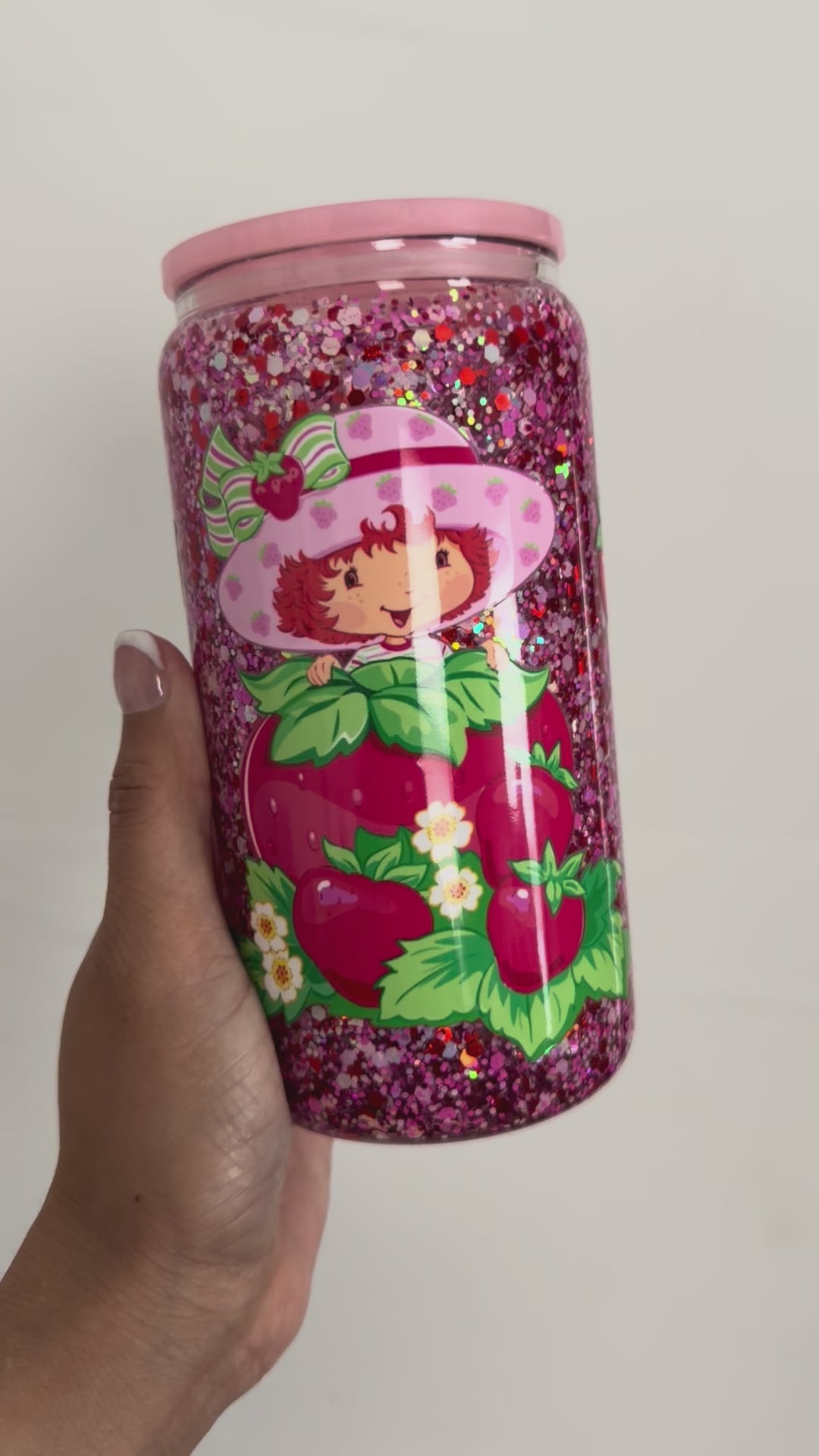 Strawberry glass 16oz